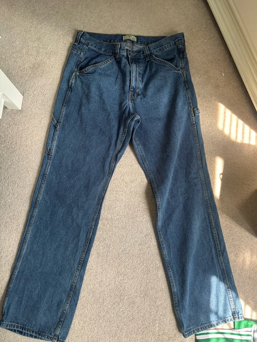 Straight Leg Men's Dark Blue Denim Jeans